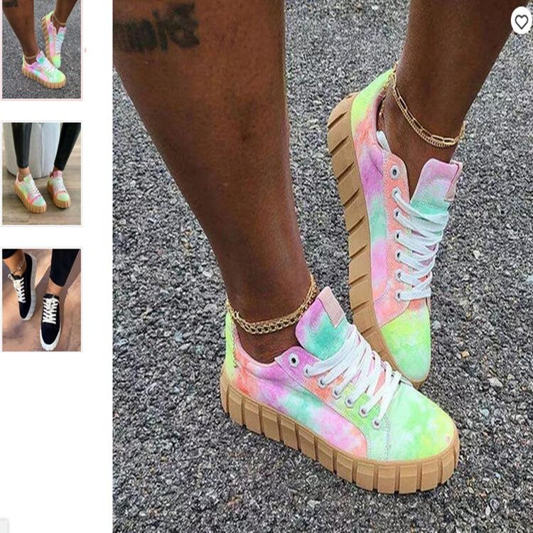Africa's new cross-border large size foreign trade shoes women's thick sole lace-up casual flat shoes women's shoes Korean version of fashion couple shoes wholesale
