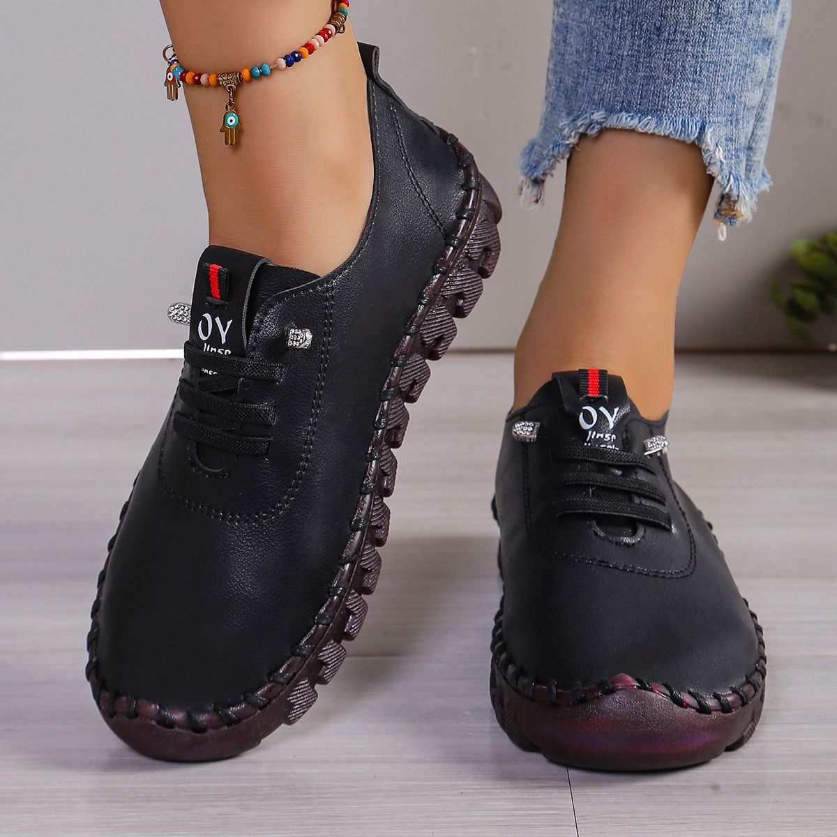 Africa new spring/summer new cross-border soft sole Rome breathable retro casual suture beef tendon sole large size men's and women's single shoes