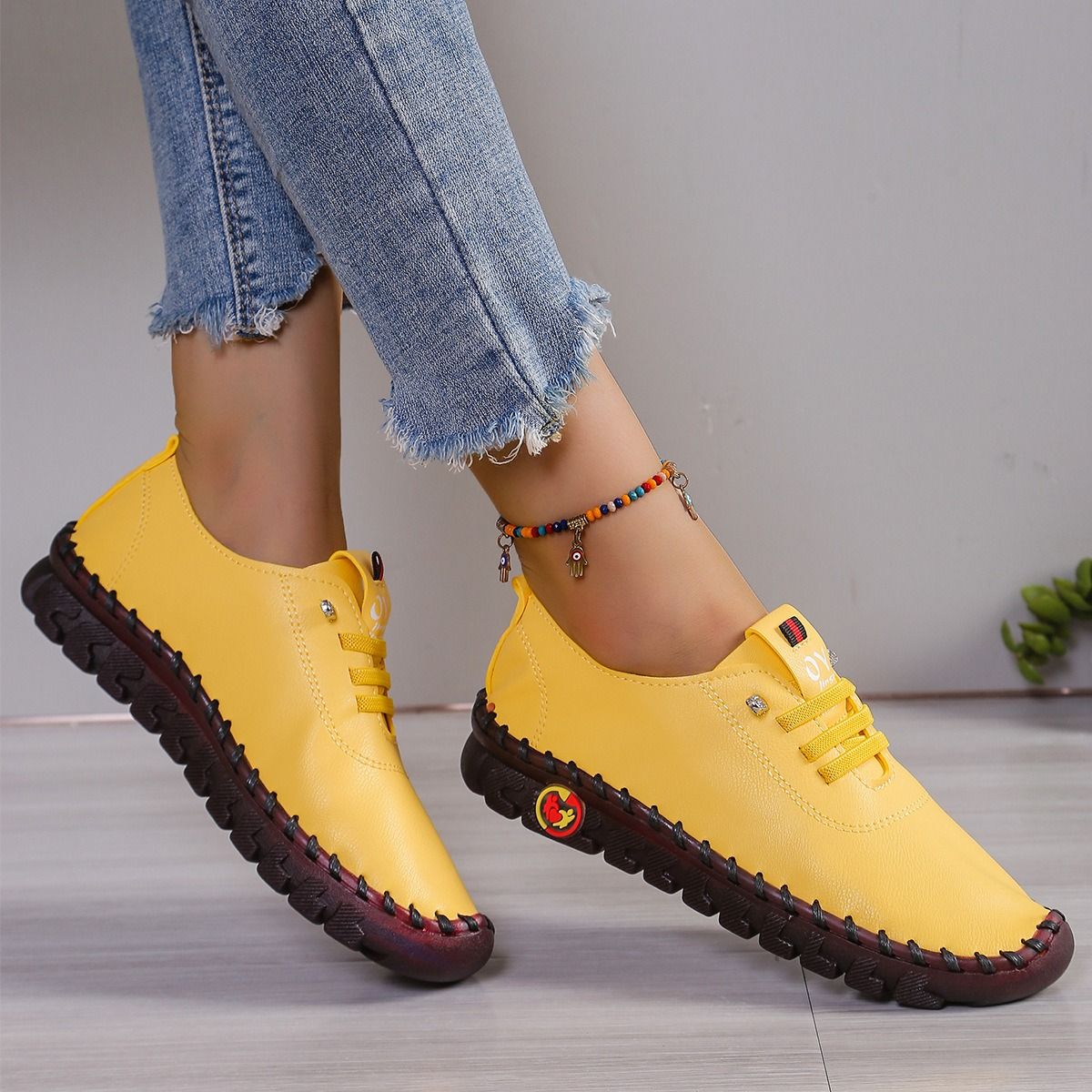 Africa new spring/summer new cross-border soft sole Rome breathable retro casual suture beef tendon sole large size men's and women's single shoes