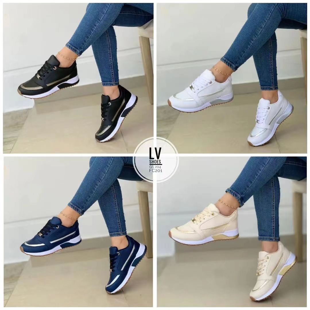 2025 African women's new foreign trade large size sports shoes female autumn Europe and the United States color women casual comfortable single shoes female spot wholesale
