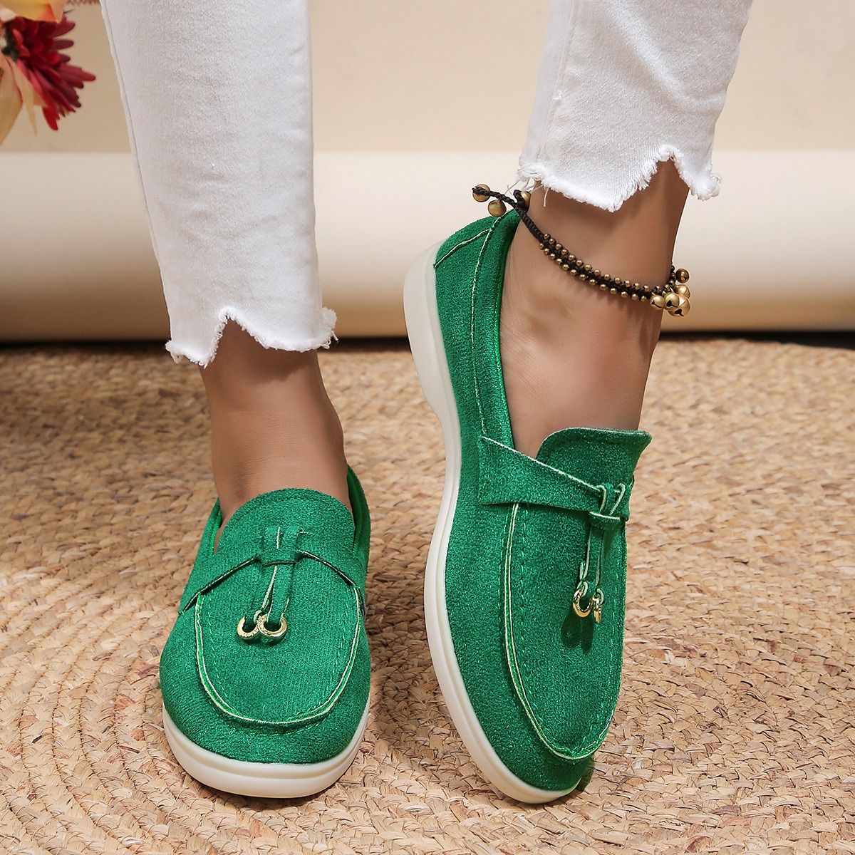 Africa new women Amazon foreign trade explosion 2023 autumn new fashion single shoes all flat comfortable loafers casual shoes women