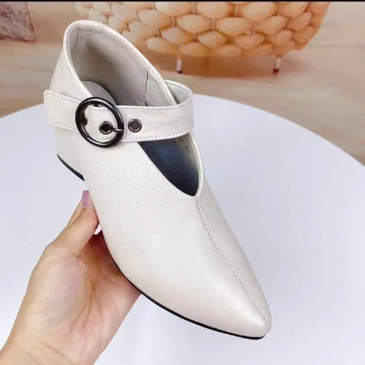 2024 spring and autumn new European and American fashion single shoes women thick heel deep mouth pointed women's shoes casual large size single shoes women