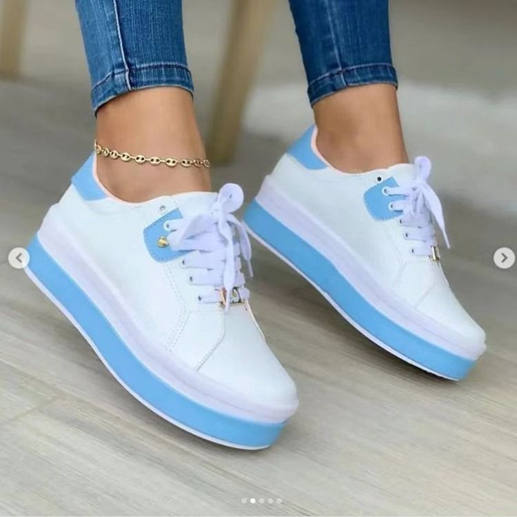 Africa new large size foreign trade 2024 summer round head four seasons new muffin bottom black and white double lacing casual sports women's single shoes