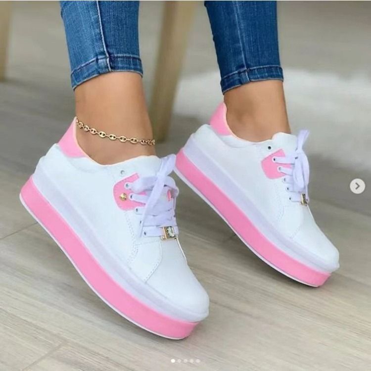Africa new large size foreign trade 2024 summer round head four seasons new muffin bottom black and white double lacing casual sports women's single shoes