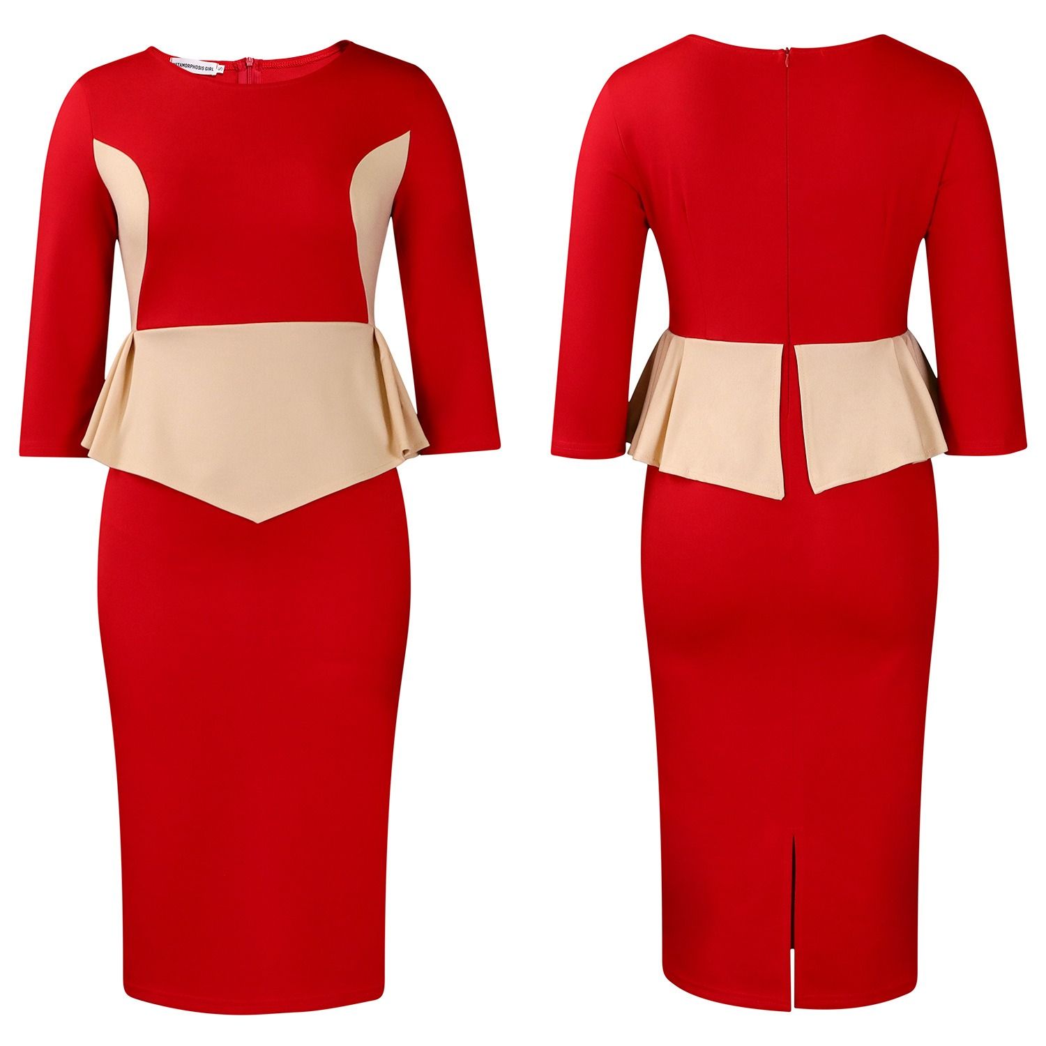 D531 Africa Europe America women's 2025 Autumn & Wnter New Fashion Temperament Elegant Color mMtch OL Bag Bttock  Round Neck Dress Popular Collocation Color Elements Elegant Style