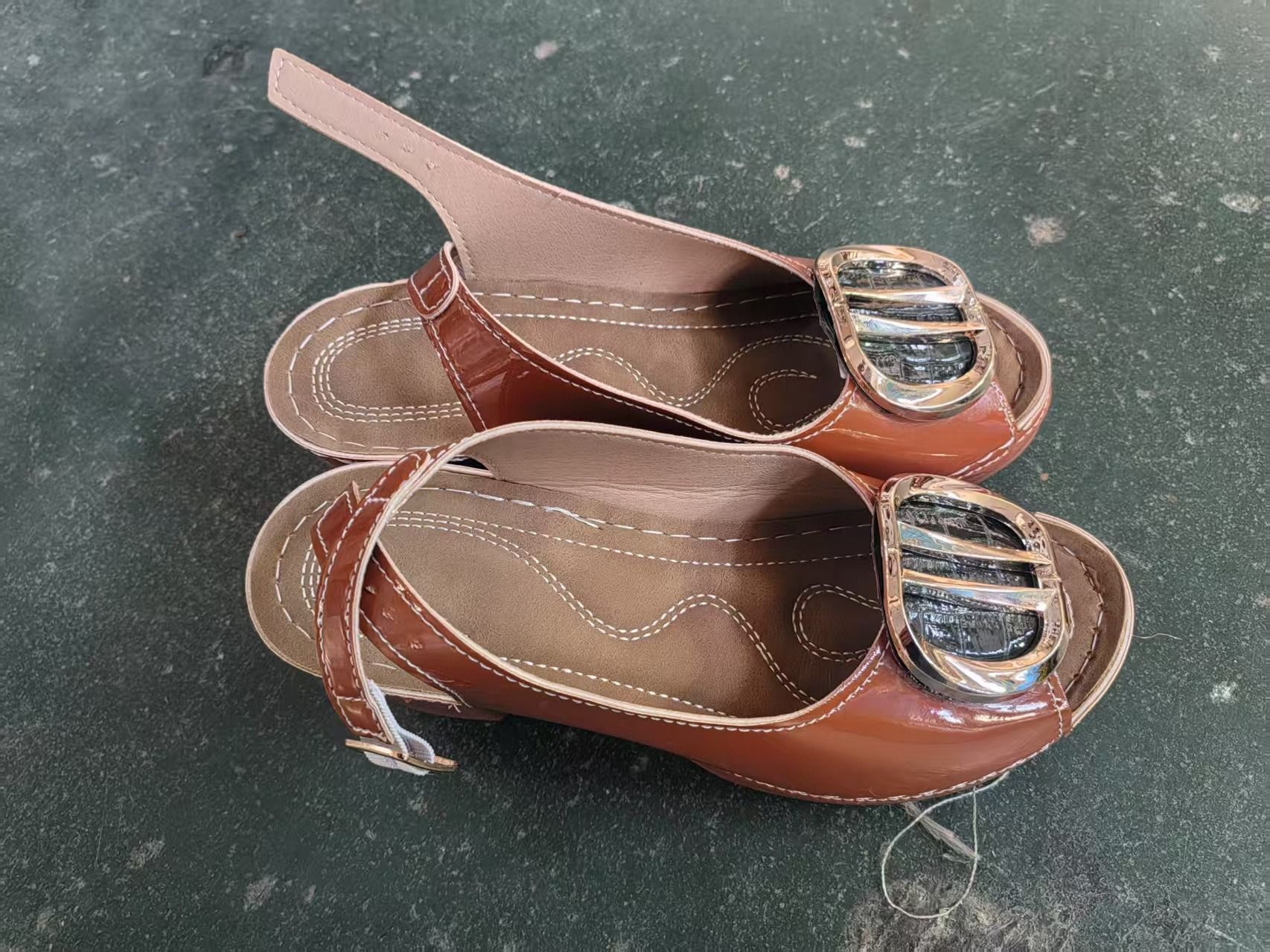 2025 Summer/Autumn New Style Large Size Women's High Heel Sandals with Fish Mouth Design Africa European American Style Polyurethane Sole Roman Sandals Casual Style
