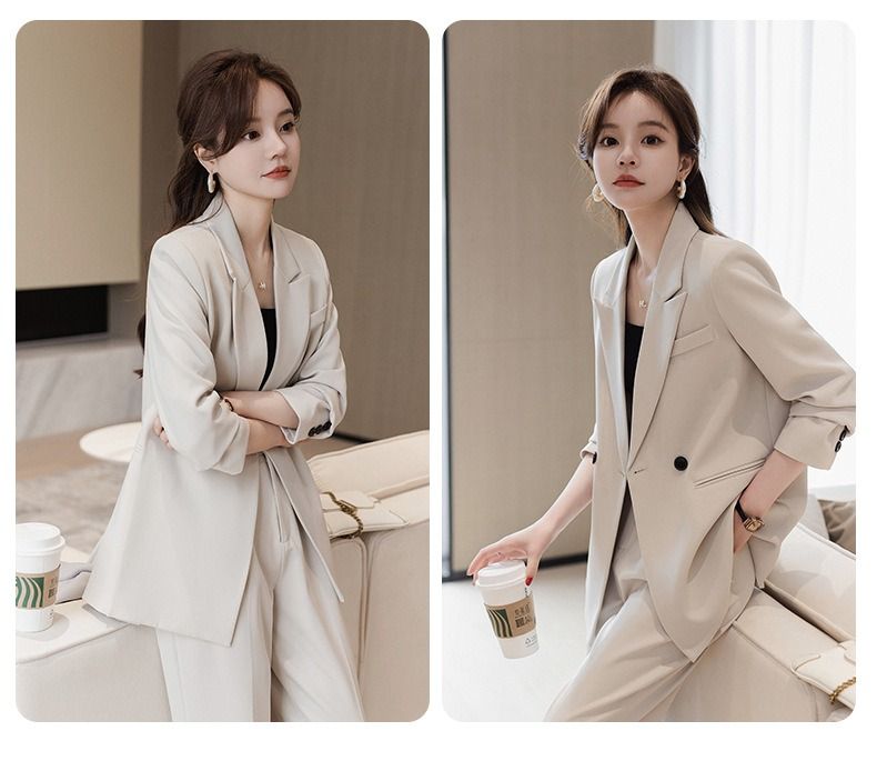 2026 African-European Spring-autumn New Professional Suit Set Women High-end Professional Attire Formal Wear Fashionable Casual Work Clothes comfortable Breathable Long-sleeved Design Simple Elegant
