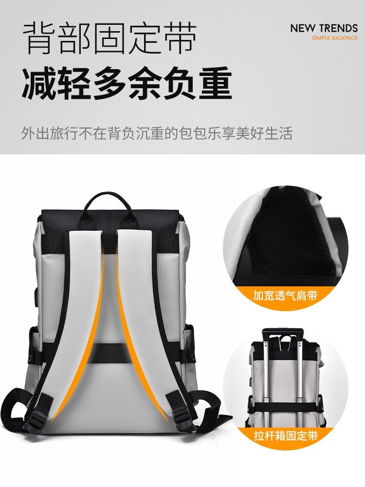 2025 African-European Casual Double-shoulder Bag Men Suitable Business Commuting Multi-functional Computer Backpack Made Oxford Fabric Large Capacity Leisure Travel Features Embroidery Men's Backpack