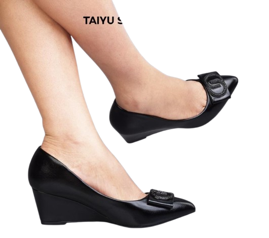 Premium Taiyu Leather Women's Wedge Heel Shoes – 2-Inch Comfortable Wedge, Normal Fit, Elegant and Durable Design for All-Day Wear
