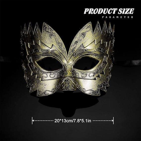 Retro Masquerade Mask Halloween Cosplay Makeup Prop Mardi Gras Half Face Mask  for Dance Party Carnival Golden Silver Party Mask Ancient Mask