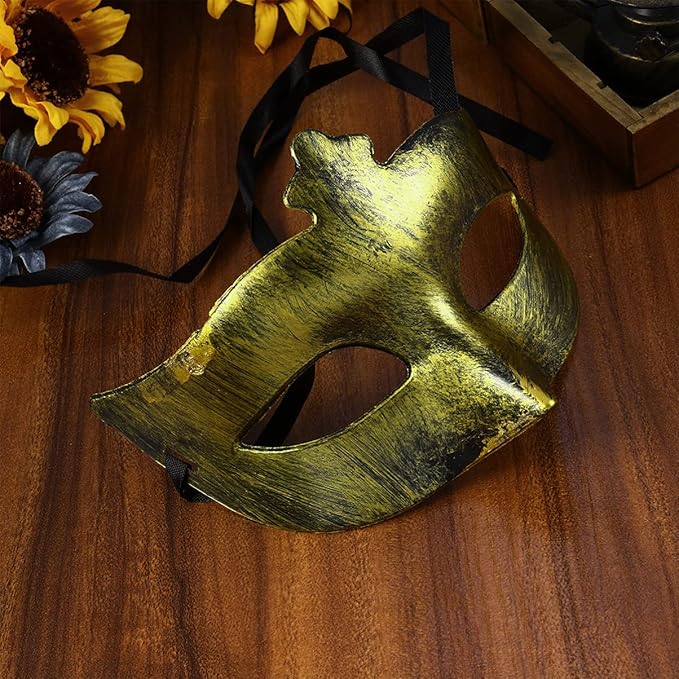 Vintage Greek Roman party Masquerade Masks Halloween Masquerade Carnival Antique Half Face MaskCarved Venetian Mask Rome Men and women Party Mask Halloween Masks for Adults Antique Mould.party