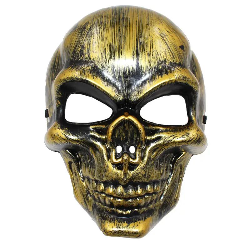 full face masquerade Halloween Full Face Skull Skeleton Mask Hunting Scary Mask Party Costume Good Quality Halloween Mask Horror Show Prop Scary Face Masks Spooky Skull Mask Full Face Silver Gold Colo