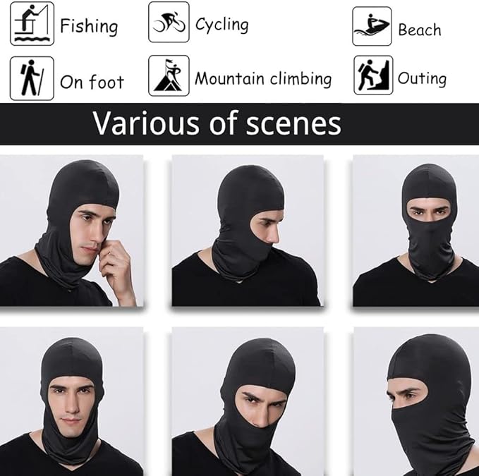 ski mask AstroAI Ski Mask Balaclava Face Mask-UV Protection Dustproof Windproof Face Cover for Men Women Skiing, Snowboarding, Cycling Hiking BlackBalaclava Face Mask Moto Clown Ghost Skull Mask Breat
