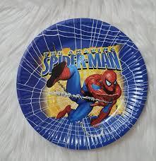 Marvel Spiderman Theme Tableware Set for Birthday Holiday Parties Cross-Border Paper Plate Cup Paper Towel. Procos - S Spider Man Crime Fighter Party Set,Piece Set,Plates,Cups, Napkins,party plates.