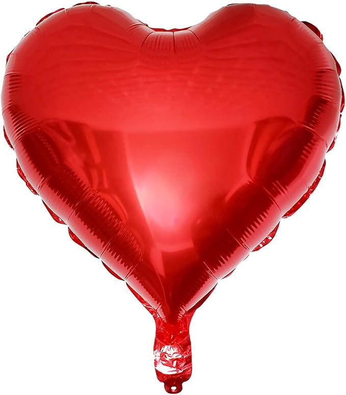 10 pcs Red Heart Balloons Helium 18 Inch Heart Shaped Foil Balloons for Valentines Day Mother's Day Engagement Anniversary Birthday Bridal Wedding Party Decorations valentines heart  graduation roman
