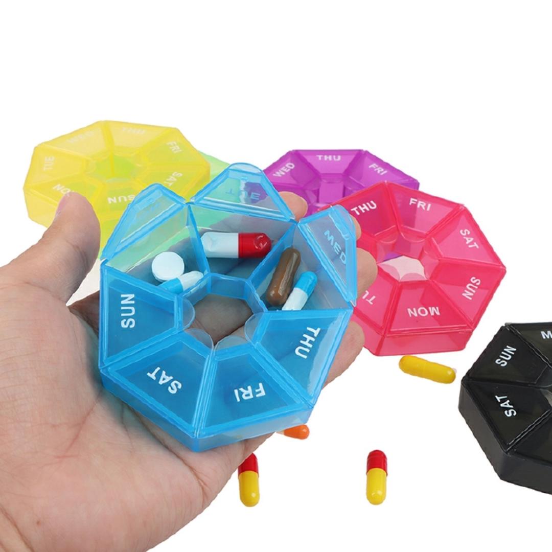 Round Pill Weekly Pill Medicine Storage container