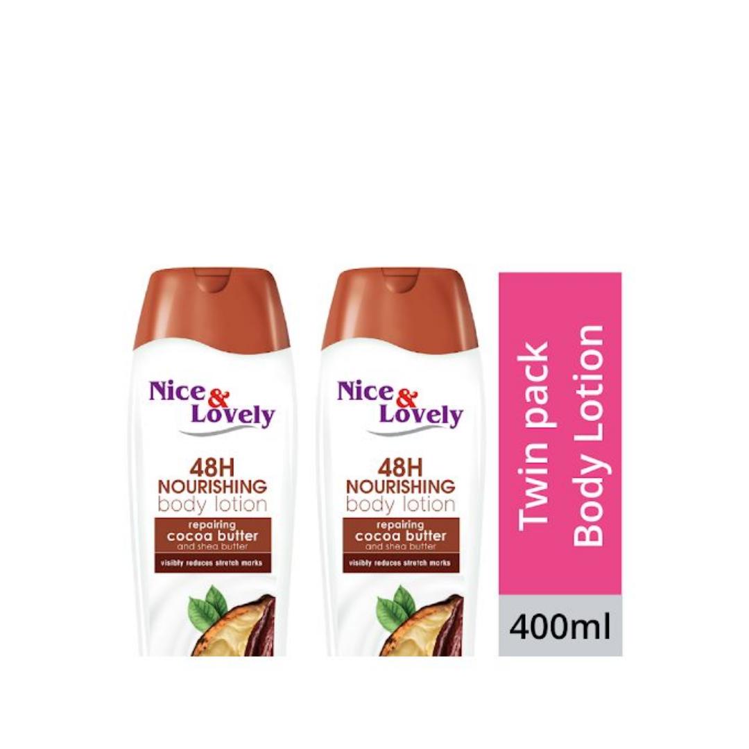 Nice & Lovely Cocoa Butter 400ml lotion (Twin Pack)