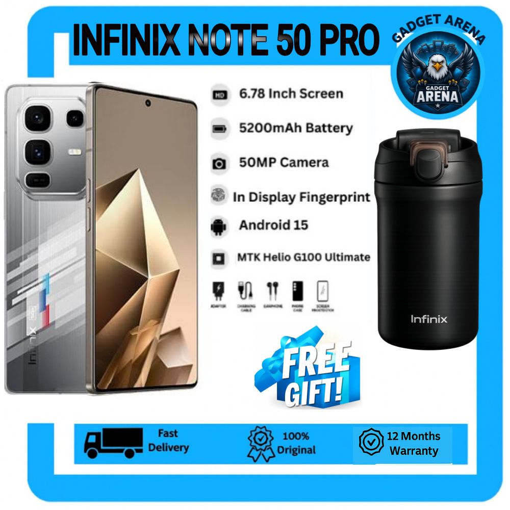 [NEW ARRIVAL DEAL] Infinix Note 50 PRO 256GB+16GB (8+8)GB RAM 6.78" 144Hz Screen Dual SIM Phone 90W 5200mAh 50MP Camera Android 15 + FREE GIFT
