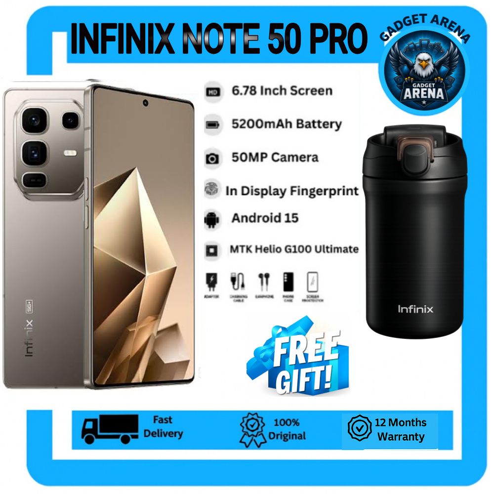 [NEW ARRIVAL DEAL] Infinix Note 50 PRO 256GB+16GB (8+8)GB RAM 6.78" 144Hz Screen Dual SIM Phone 90W 5200mAh 50MP Camera Android 15 + FREE GIFT