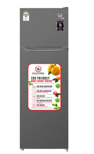 SmartPro 168L Double Door Refrigerator SFR-210-DT-I, - Silver