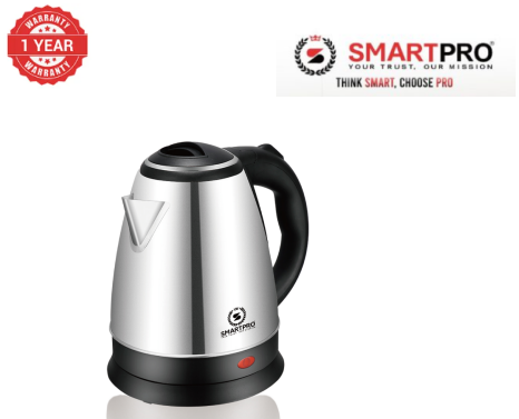 Smart Pro 2L Energy Efficient Electric Water Kettle Heater Jug Cordless Stainless Steel