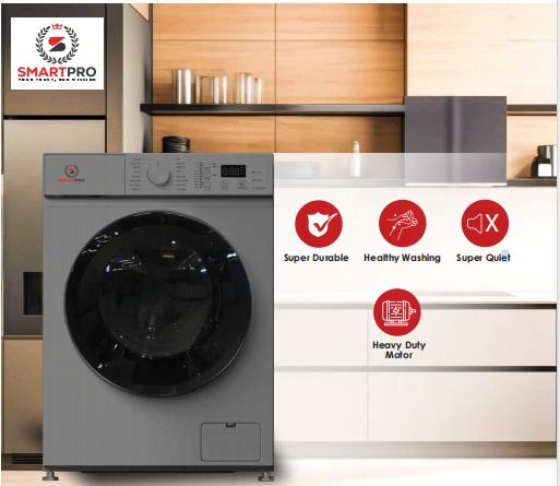 SMARTPRO 8Kg Front Load Full Automatic Washing Machine SWM-08FLA  1200 RPM 1 Year Warranty