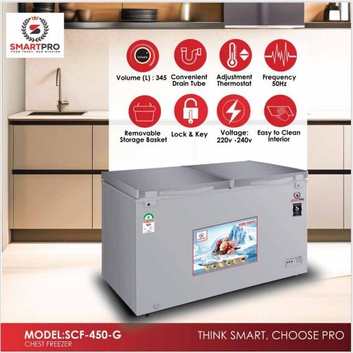 SMARTPRO 350Ltrs CHEST FREEZER SCF-450G 1 Year Warranty