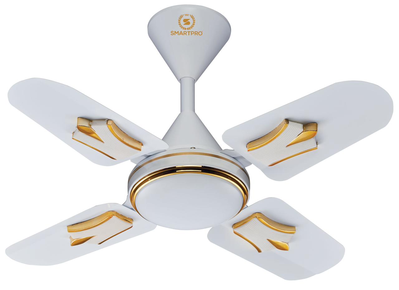 SMARTPRO Ceiling Fan 24 Inch with 4 Blades Double Bearing 100% Copper Wire High Performance 1 Year Warranty