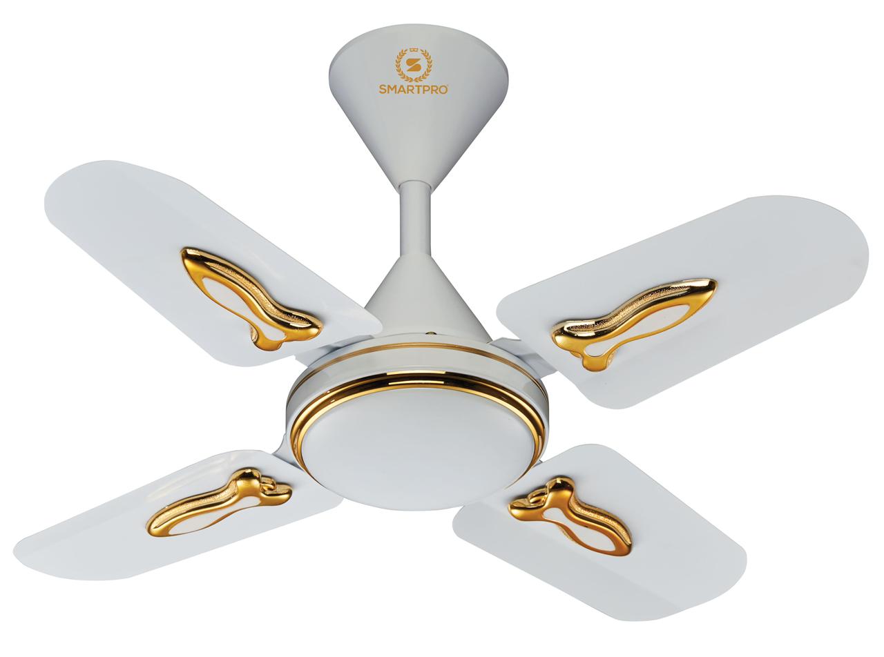 SMARTPRO Ceiling Fan 24 Inch with 4 Blades Double Bearing 100% Copper Wire High Performance 1 Year Warranty