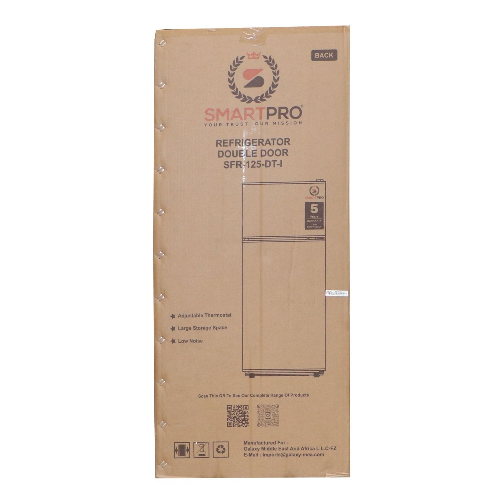 SMARTPRO  95Litres Double Door RefrigeratorSFR-125 DT-I 1 Year Warranty