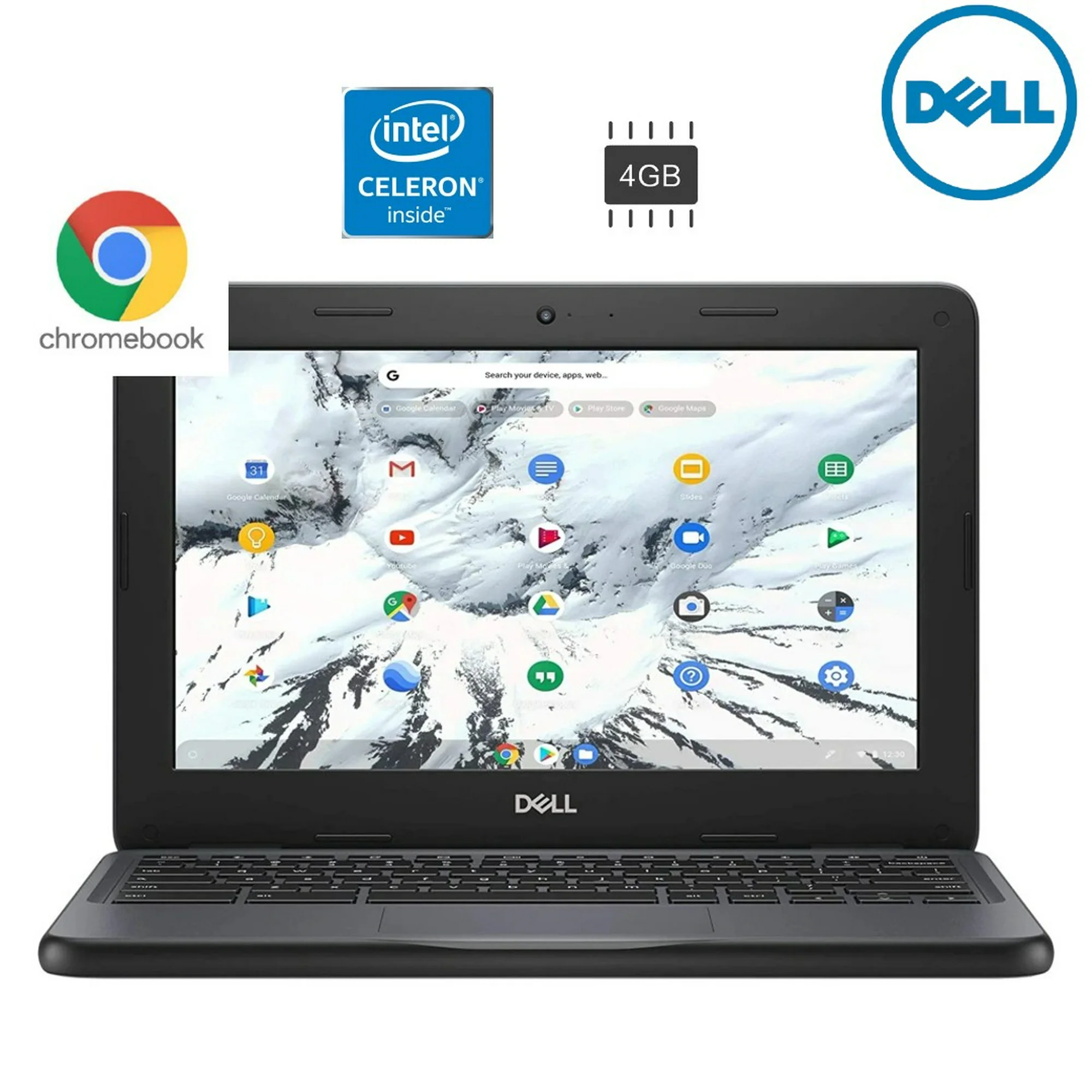 Dell Latitude Chromebook 3100 2-IN-1 Laptop Intel Celeron 4GB LPDDR4 RAM, 32GB eMMC, UHD Graphics 600. 11.6" HD Screen Touchscreen X360 With Installed Chromebook OS Refurbished Laptop