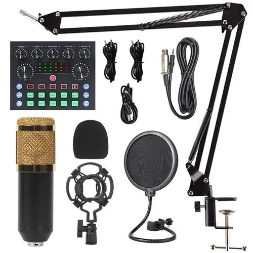 V8S Professional Sound Card&mixer Accessories Set Audio BM800 Condenser Studio Microphone Streaming Podcast
