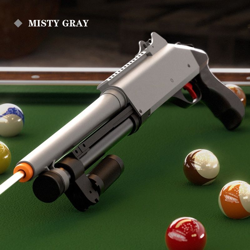 Automatic launch of billiard cue, competitive games, precision shooting, gun-shaped billiard cue, snooker