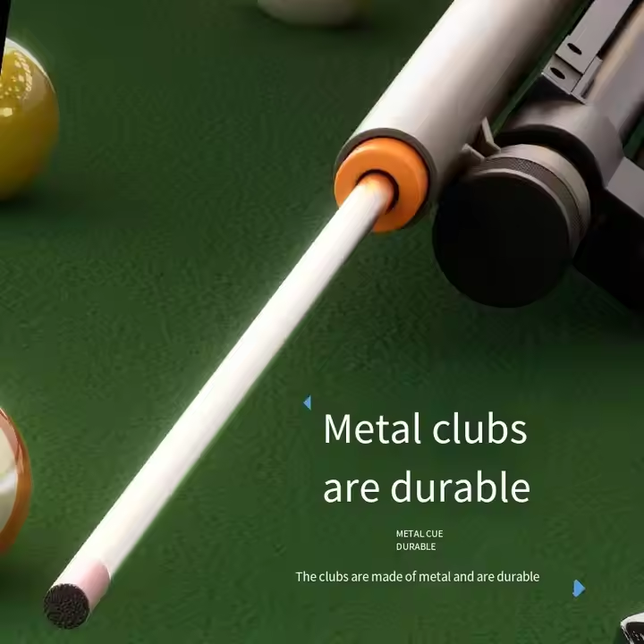 Automatic launch of billiard cue, competitive games, precision shooting, gun-shaped billiard cue, snooker