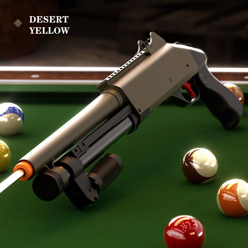 Automatic launch of billiard cue, competitive games, precision shooting, gun-shaped billiard cue, snooker