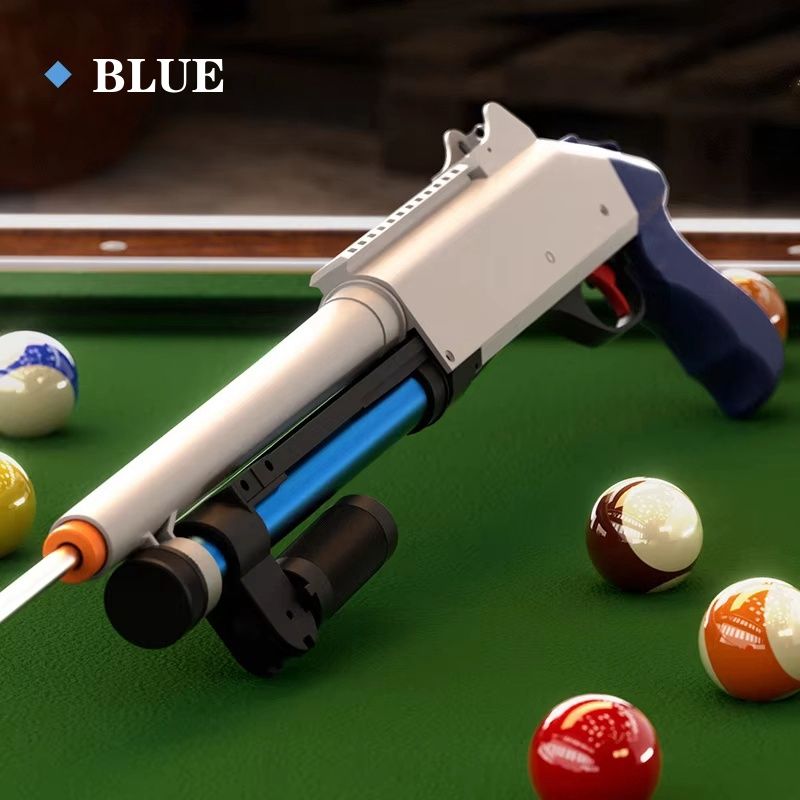 Automatic launch of billiard cue, competitive games, precision shooting, gun-shaped billiard cue, snooker
