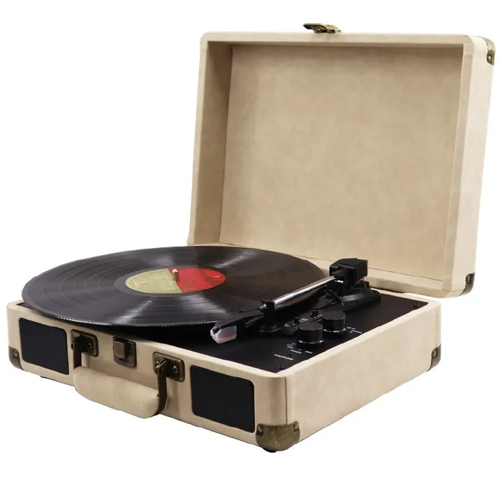 Phonograph phonograph black glue stereo portable Bluetooth speaker phonograph Bluetooth speaker record player