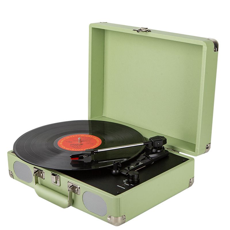 Phonograph phonograph black glue stereo portable Bluetooth speaker phonograph Bluetooth speaker record player