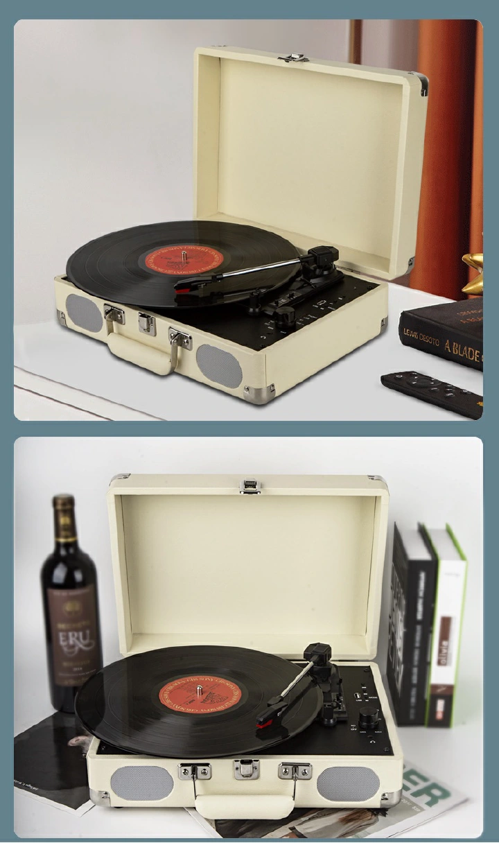 Phonograph phonograph black glue stereo portable Bluetooth speaker phonograph Bluetooth speaker record player