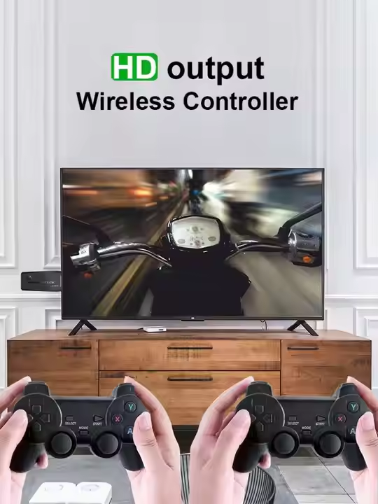 Wireless Retro Game Console,Retro Game Dongle,Plug & Play Video TV Game Dongle within 20000+ Games Built-in, 9 Classic Emulators, 4K HD Nostalgia Game for TV, Dual 2.4G Wireless Control