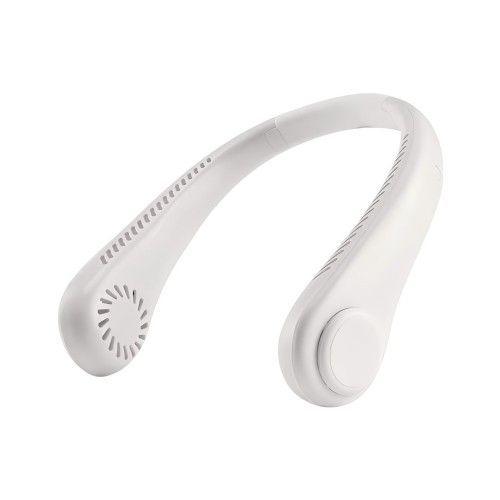 The new household usb rechargeable fan portable outdoor small fan hanging neck mini leafless fan hanging neck