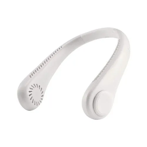 The new household usb rechargeable fan portable outdoor small fan hanging neck mini leafless fan hanging neck