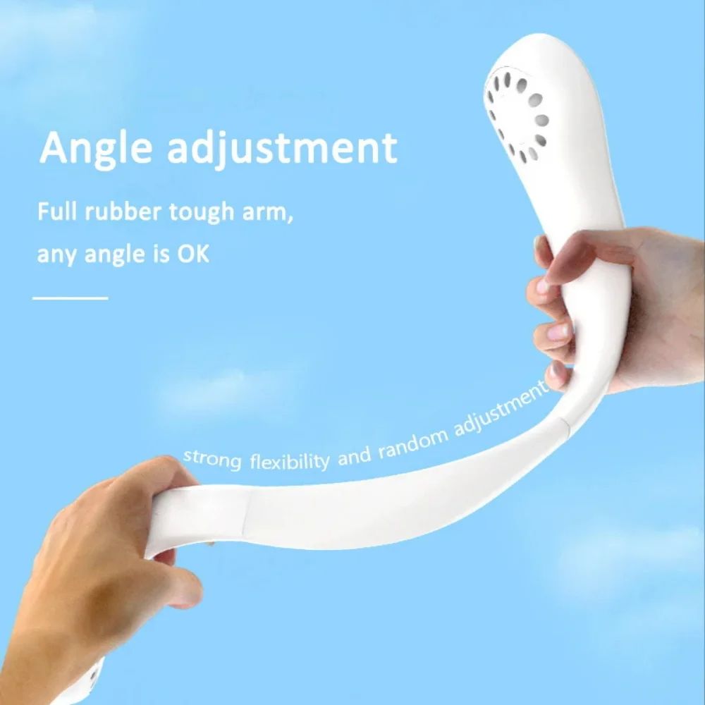 The new household usb rechargeable fan portable outdoor small fan hanging neck mini leafless fan hanging neck