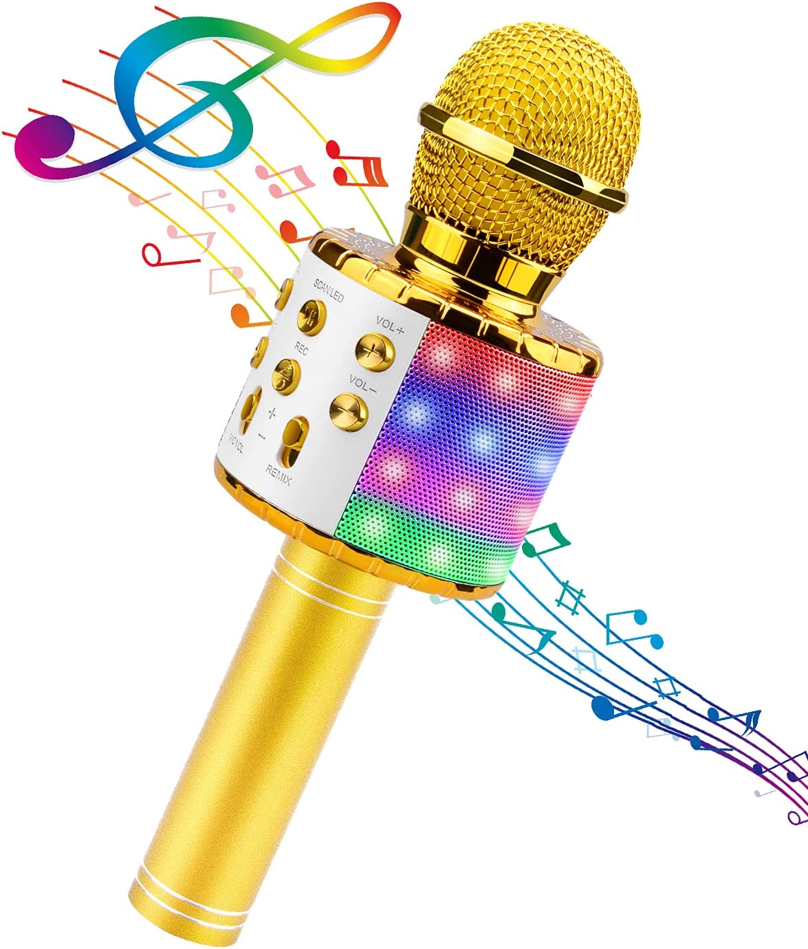 wireless microphone with LED lights professional Karaoke Mic Studio Player Singing Recorder Handheld microphone home KTV