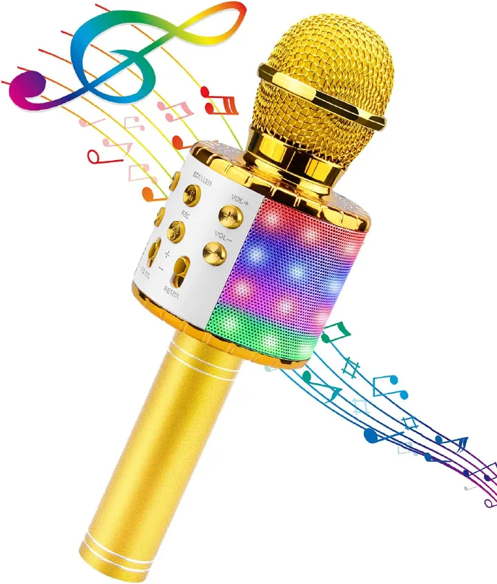 wireless microphone with LED lights professional Karaoke Mic Studio Player Singing Recorder Handheld microphone home KTV