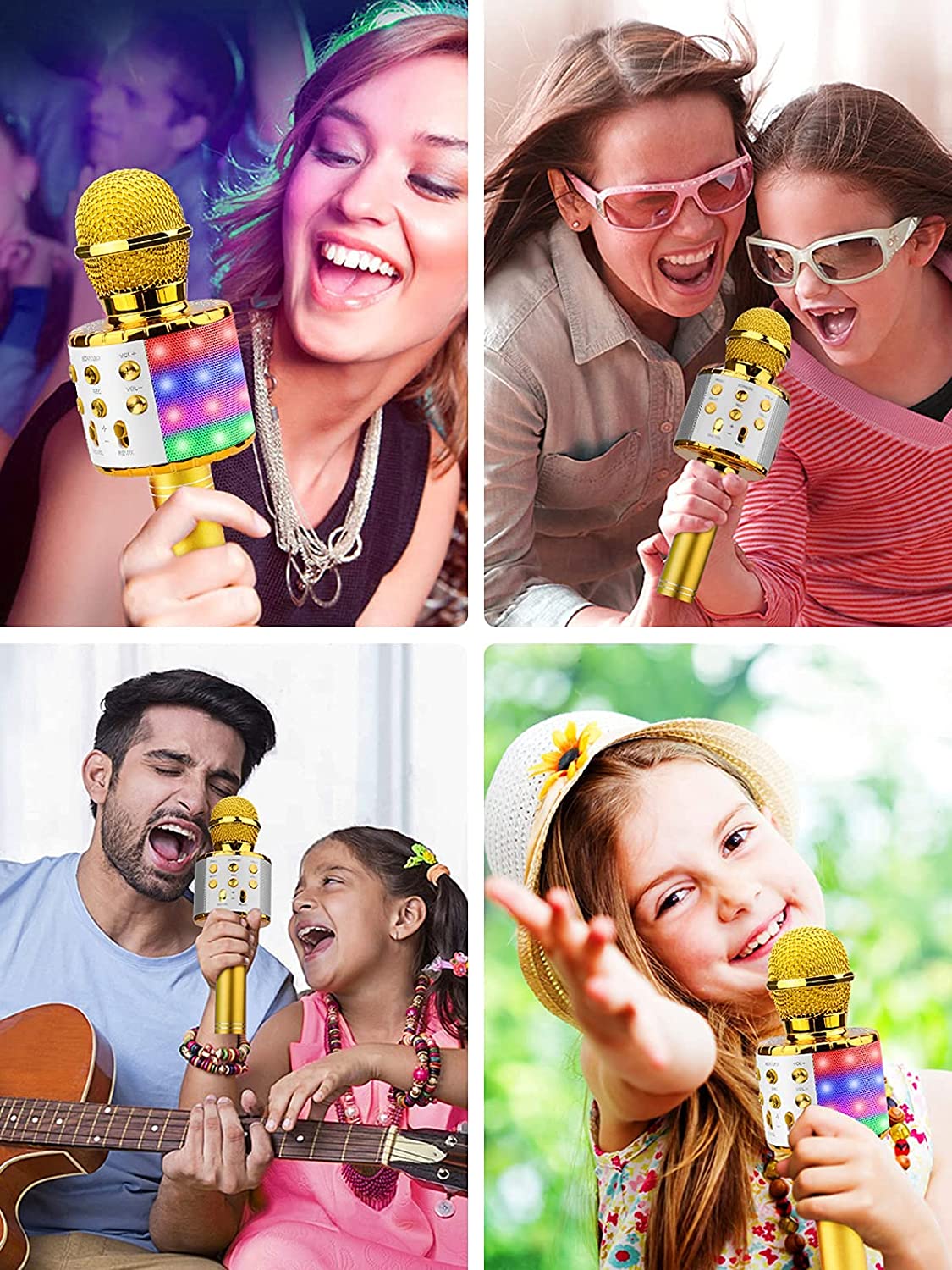 wireless microphone with LED lights professional Karaoke Mic Studio Player Singing Recorder Handheld microphone home KTV
