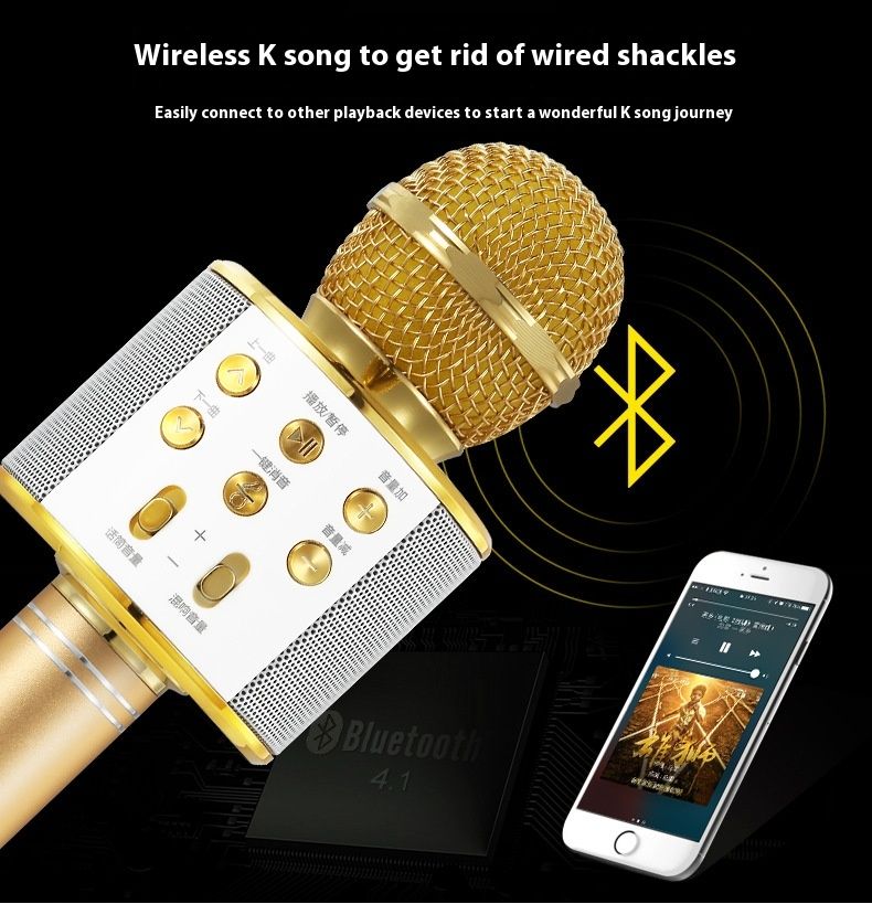 wireless microphone with LED lights professional Karaoke Mic Studio Player Singing Recorder Handheld microphone home KTV