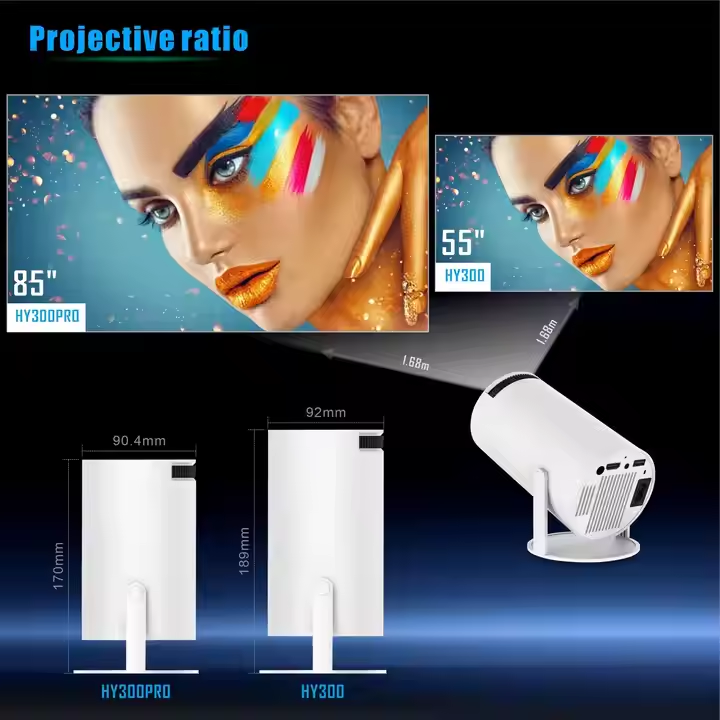 HY300 projector 4K Android 11 Wifi BT5.0 1080P home theater portable Hy300 projector