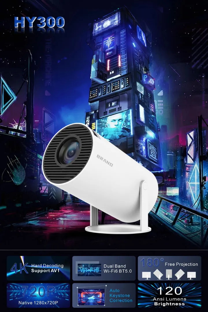 HY300 projector 4K Android 11 Wifi BT5.0 1080P home theater portable Hy300 projector