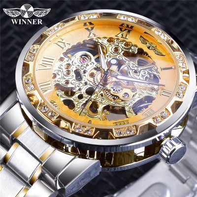 Fashion and leisure brand watches, classic stainless steel watches, mechanical watches, hollow men's automatic watches
